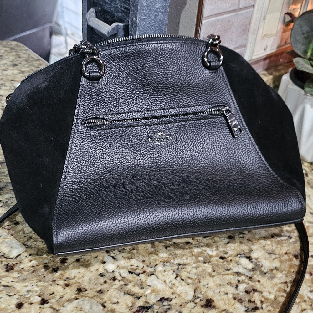 Coach Black Leather and Suede Prairie Satchel Shoulder Bag Soldout!!!